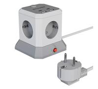 BlitzWolf® BW-EC1 - Caricabatterie da tavolo e distributore di corrente: 4 porte di ricarica 230V + 2xUSB-A e 2x USB-C