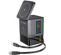 Blitzwolf BW-i116 Max - Tazione di ricarica da tavolo - Con cavo Type-C retrattile integrato e ricarica wireless (Qi), total: 6 port