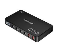 Blitzwolf® BW-S30 - Stazione di ricarica rapida USB da tavolo da 175W con display digitale, 6 porte USB (4 porte Type-C + 2 porte USB-A)