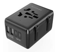 BlitzWolf® BW-TA1 - Convertitore da presa da viaggio UE-UK-US-AU e 2x caricabatterie USB tipo C + 2x caricabatterie USB-A