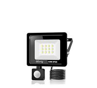 Blivrig 10 W - Proiettore a LED, rilevatore di movimento, 1000 lm, proiettore a LED per esterni, con sensore bianco freddo (6000 K), impermeabile IP66, proiettore LED esterno di sicurezza, per garage,