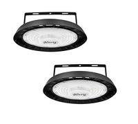 Blivrig 2PCS 200W LED Lampada da Officina UFO interno esterno 6500K Bianco Freddo con Staffa, 20000LM Lampadario Industriale a Sospensione IP65 Impermeabile, LED Alto, per Magazzino, Fabbrica, Wharf