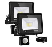 Blivrig 2PCS 20W Faretto LED da esterno con Sensore di Movimento Bianco Freddo 6500K, 2000LM Faro LED Esterno Luce Bianca, Fari LED IP66 Impermeabile, per Casa, Cortile, Giardino, Garage