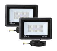 Blivrig 2PCS 50W Faretto LED da esterno Bianco Freddo 6000K, 5000LM Faro LED Parete, Impermeabile IP66 Fari LED Luce Bianca Fredda Proiettore per Cortile Cantiere Giardino