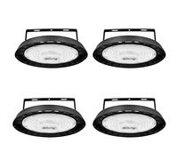 Blivrig 4PCS 100W LED Lampada da Officina UFO interno esterno 6500K Bianco Freddo con Staffa, 10000LM Lampadario Industriale a Sospensione IP65 Impermeabile, 144 LED Alto, per Magazzino, Fabbrica