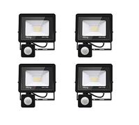 Blivrig 4PCS 20W Faretto LED da esterno con Sensore di Movimento Bianco Freddo 6500K, 2000LM Faro LED Esterno Luce Bianca, Fari LED IP66 Impermeabile, per Casa, Cortile, Giardino, Garage