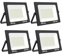 Blivrig 4PCS Faretto LED da esterno 300W Bianco Caldo 3000K, 30000LM Faretti LED Luce Bianca Calda, Faro LED IP66 Impermeabile, Proiettore LED montaggio a Parete, per Giardino, Patio, Cortile