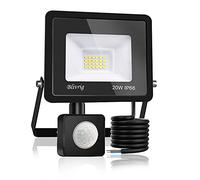 Blivrig Faro LED Esterno con Sensore 20W 2000LM Faretto LED da Esterno Bianco Caldo(3000K) faretto led IP66 Impermeabile faretto led da esterno per Cortile, Campo da Basket, Giardino,Garage