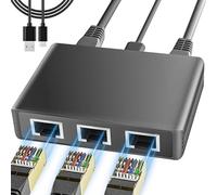 BLIYEE Splitter Gigabit Ethernet 2025 da 1 a 4 - Splitter di rete ad alta velocità, splitter per cavi Internet da 1000 Mbps, switch router a doppia porta LAN RJ45, funziona con cavo Cat5/5e/6/7/8