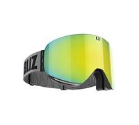 Maschera Bliz Flow nera con lente specchiata gialla