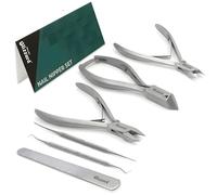 Blizzard Set Podologia Professionale 5 Pezzi - Kit Pedicure per Unghie Spesse e Incarnite - Tronchesino Unghie Piedi, Taglia Cuticole e Lima - Acciaio Inox - Per Anziani e Uomo