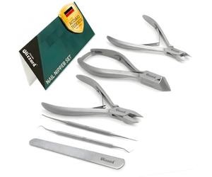 Blizzard Set Podologia Professionale 5 Pezzi - Kit Pedicure per Unghie Spesse e Incarnite - Tronchesino Unghie Piedi, Taglia Cuticole e Lima - Acciaio Inox - Per Anziani e Uomo