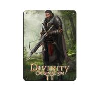 BLJKHTGG Divinity Original Sin II, targa in metallo vintage, decorazione artistica da parete per pub, club, caffetteria, bar, decorazione artistica da parete in stile retrò, 30 x 40 cm