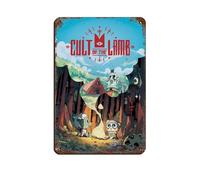 BLJKHTGG Poster retrò in metallo con immagine del videogioco "Il culto dell'agnello", decorazione da parete per bar, grotta, bar, famiglia, garage, 20 x 30 cm