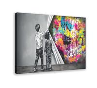 BLJKHTGG Poster su tela con immagine di bambini che scoprono la giustizia, decorazione per camera da letto, paesaggio decorativo, idea regalo, 60 x 90 cm