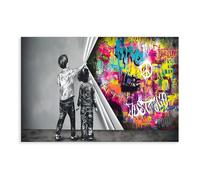 BLJKHTGG Poster su tela con immagine di bambini che scoprono la giustizia, decorazione per camera da letto, paesaggio decorativo, idea regalo, 60 x 90 cm
