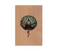 BLJKHTGG Poster su tela con serpente surreale e cervello fusion, decorazione per camera da letto, decorazione paesaggistica, regalo, 20 x 30 cm