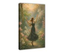 BLJKHTGG Poster su tela, motivo: fanciulla della foresta delle fiabe romantiche, decorazione per camera da letto, idea regalo, 20 x 30 cm