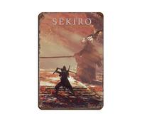 BLJKHTGG Sekiro Shadows Die Twice - Poster retrò in metallo con motivo videogioco, arte chic, retrò, pittura in ferro, decorazione da parete, per bar, grotte, bar, famiglie, garage, 20 x 30 cm