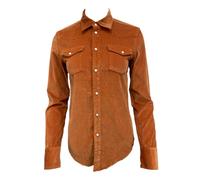 BLK DNM Donna Arancione Bruciato Manica Lunga Velluto Jeans Camicia 1 Nwt