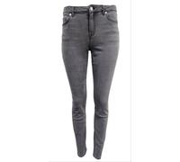 BLK DNM Donna Fiocco Grigio Vita Bassa Slim Fit Elasticizzato Skinny Jeans Nwt