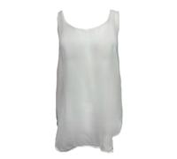 BLK DNM Top Trasparente In Seta Bianca Da Donna Taglia L NWT