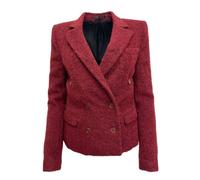 Blk Jeans Donna Rosso Sangue Blazer Misto Lana 7 #WBW9601 Misura US 6 Nwt