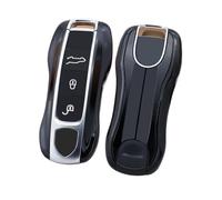 BLKCVDH Custodia protettiva for chiave auto compatibile con Porsche Cayenne 718 MACAN Panamera 911 Boxster modello in fibra di carbonio(Gold Plus)