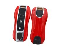 BLKCVDH Custodia protettiva for chiave auto compatibile con Porsche Cayenne 718 MACAN Panamera 911 Boxster modello in fibra di carbonio(Red)