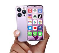 BLKE Mini smartphone 4G sbloccato da 3,9 pollici HD a schermo intero 1950 mAh Android 12, Dual SIM 3 GB + 32 GB, telefono cellulare 4G piccolo al mondo per bambini GPS Face ID - rosa