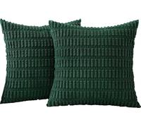 BLLMTEAR Federe Cuscini in Velluto a Coste - Verde Copricuscini Quadrati Elegante Decorativa for Salotto Moderno Cuscino Cerniera Invisibile for Camera da Letto(20,50x50cm/20x20in)