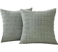 BLLMTEAR Federe Cuscini in Velluto a Coste - Verde Copricuscini Quadrati Elegante Decorativa for Salotto Moderno Cuscino Cerniera Invisibile for Camera da Letto(23,30x50cm/12x20in)