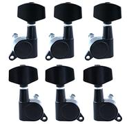 BLLNDX - Set di 6 pioli per accordatura, con chiusura nera, per chitarra elettrica destrimane o guita acustica, 3 pezzi a sinistra e 3 pezzi a destra sigillati per teste di macchina sintonizzatori