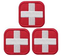 BLLNDX Toppe di primo soccorso in nylon a forma di croce rossa e bianca, 5 x 5 cm, per cappelli, borse, gilet, uniformi, marcatori tattici per attrezzi medici, identificano kit di primo soccorso