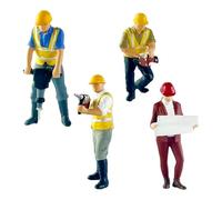 blloocod 4 Figure Operaio Edile Scala 1:64 Resina