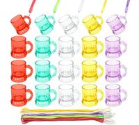 BLLREMIPSUR 20 Pezzi Plastica Collana da Sposa, Bicchieri da Shot con Catena, Collana con Bicchierino per Compleanni di Matrimonio per la Decorazione delle Feste