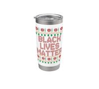 BLM Black Lives Matter Christmas Fair Isle Brutto Style Xmas Bicchiere termico in acciaio inox doppia parete