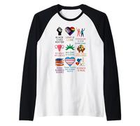 BLM Human Rights Feminism Trans Science Books LGBTQ Kindness Maglia con Maniche Raglan