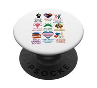 BLM Human Rights Feminism Trans Science Books LGBTQ Kindness PopSockets PopGrip Adesivo
