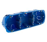 Blm - Scatola da incasso tripla Multimat con staffe metalliche - Blu