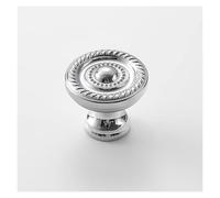 BLMAGS Maniglia for porta in ottone for armadio, cassettiera, rotonda, foro singolo, retrò, leva for porta interna, scenari multipli disponibili(Silver)