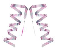 BLMHTWO 2 pezzi nastro ballerino bacchetta ritmica bastone bastone danza stelle stelle bastone bastone bastone Twirling nastro bastone con manico antiscivolo per danza artistica