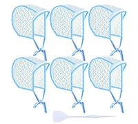 BLMHTWO 6 cappa per ciocche, in silicone, regolabile, con collare in silicone, usa e getta, per la casa, il salone e i capelli (blu)