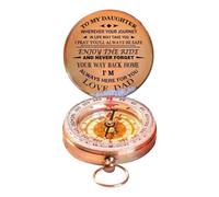 Blmirror Goditi Il Viaggio, Bussola in Rame, Regalo per Bambini, Escursionismo, Tascabile, Bussola Portatile, Durevole, da Padre A Figlia