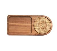Blmirror Vassoio da Caffè Piatto In Legno Vassoio da Colazione per Servire Ospitalità Servizio da Caffè Servizio da Tè Decorazione Decorazione da Tavola Accessori di Ricambio B