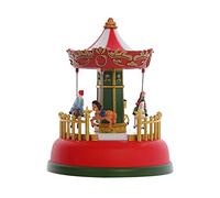 Blmirror Xmas Glowing Music Carousel Ruota Panoramica Regali di Natale Regali della Vigilia di Natale Ornamenti di Natale Regali per la Decorazione della Casa A