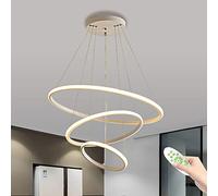 BLMYL LED Lampada Sospensione, Lampadario Tre Anelli Moderno Semplice Creativo, 76W Telecomando Dimmerabile Con Funzione Di Memoria, Adatto Per Soggiorno, Camera Da Letto, Lampadarios Sala Da Pranzo
