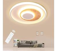 BLMYL plafoniera led soffitto, 40CM Lampada da Soffitto Moderna in legno, dimmerabile 3000K-6000K, plafoniera led for camera da letto, camera for bambini, soggiorno, cucina