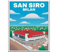 BLN PRINT Poster da viaggio vintage San Siro Milano (1)