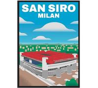 BLN PRINT Poster da viaggio vintage San Siro Milano (1)